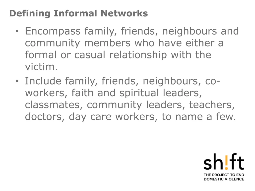 defining informal networks 1