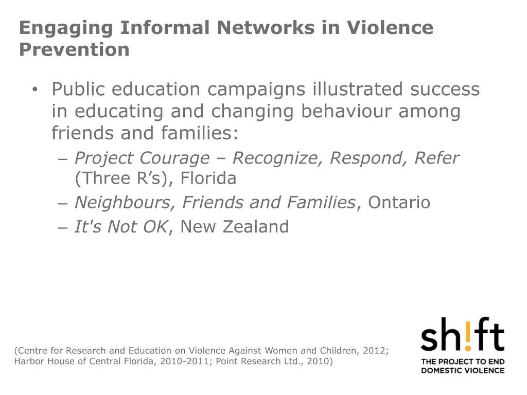 engaging informal networks in violence prevention