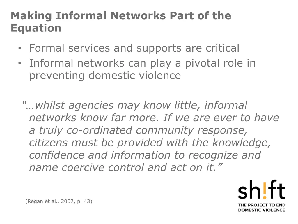 making informal networks part of the equation