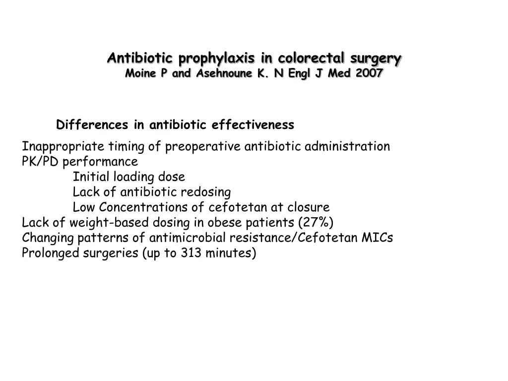 antibiotic prophylaxis in colorectal surgery