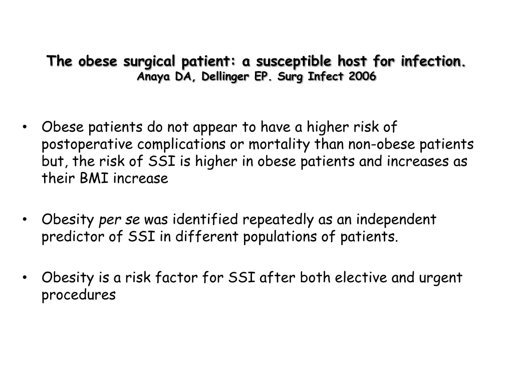 the obese surgical patient a susceptible host