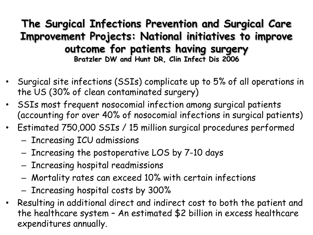 the surgical infections prevention and surgical