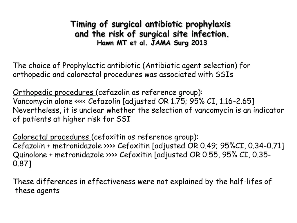timing of surgical antibiotic prophylaxis 1