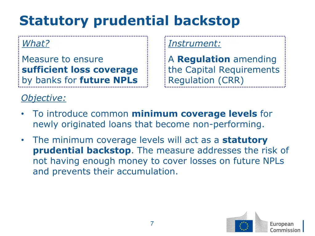 statutory prudential backstop