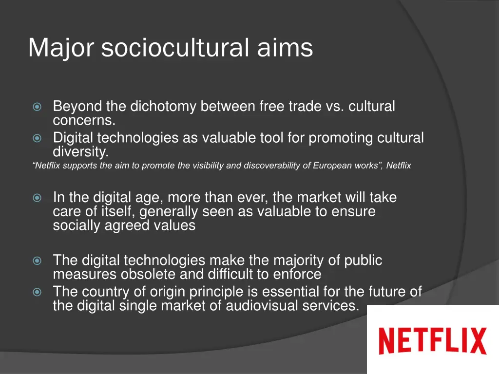 major sociocultural aims