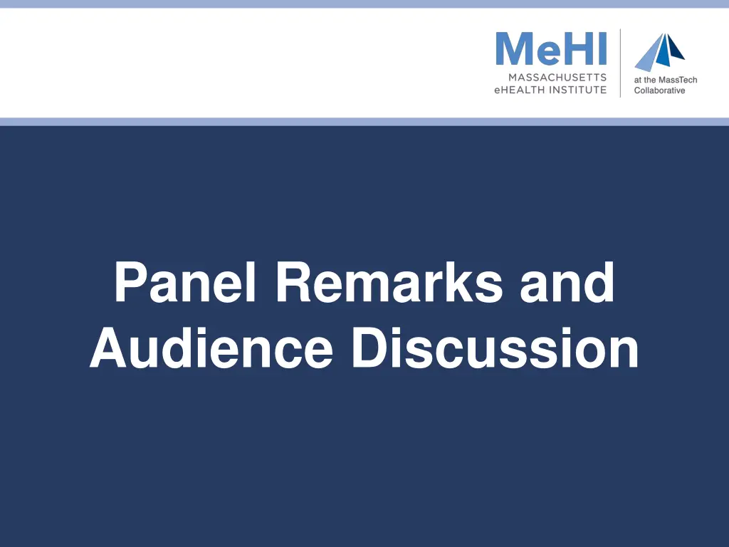 panel remarks and audience discussion