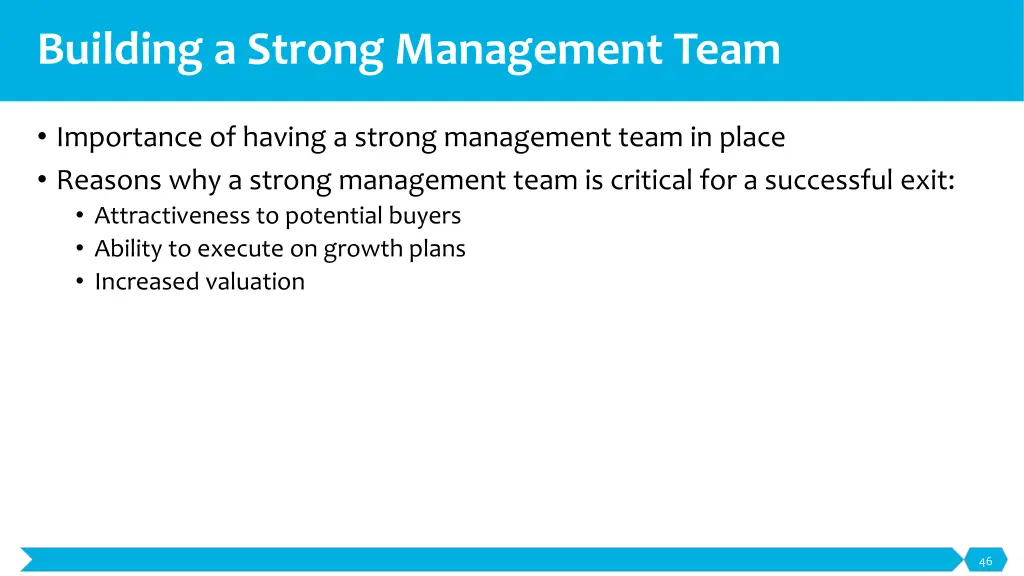 building a strong management team