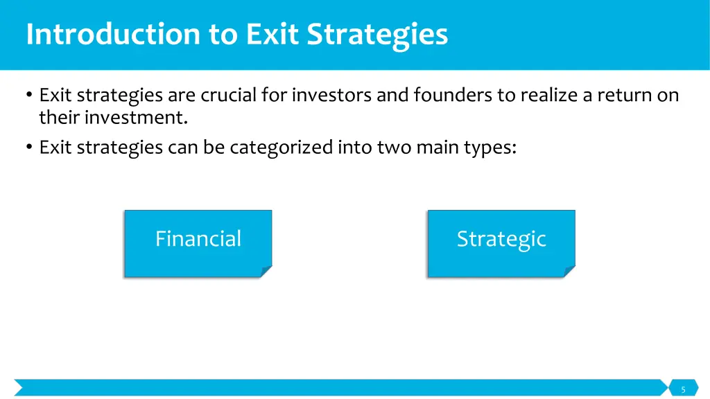 introduction to exit strategies 1