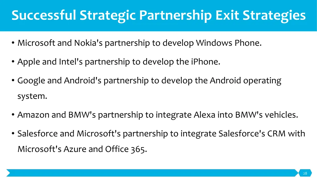 successful strategic partnership exit strategies