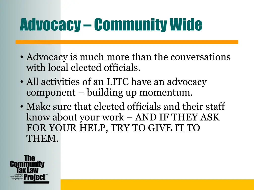advocacy community wide