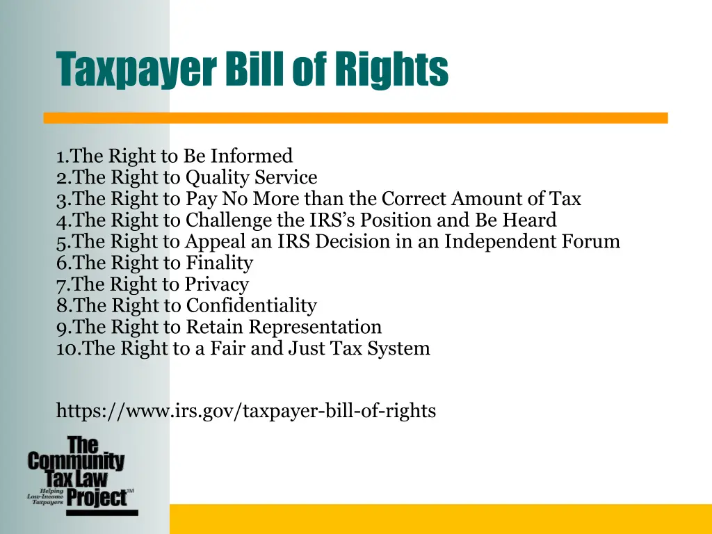 taxpayer bill of rights