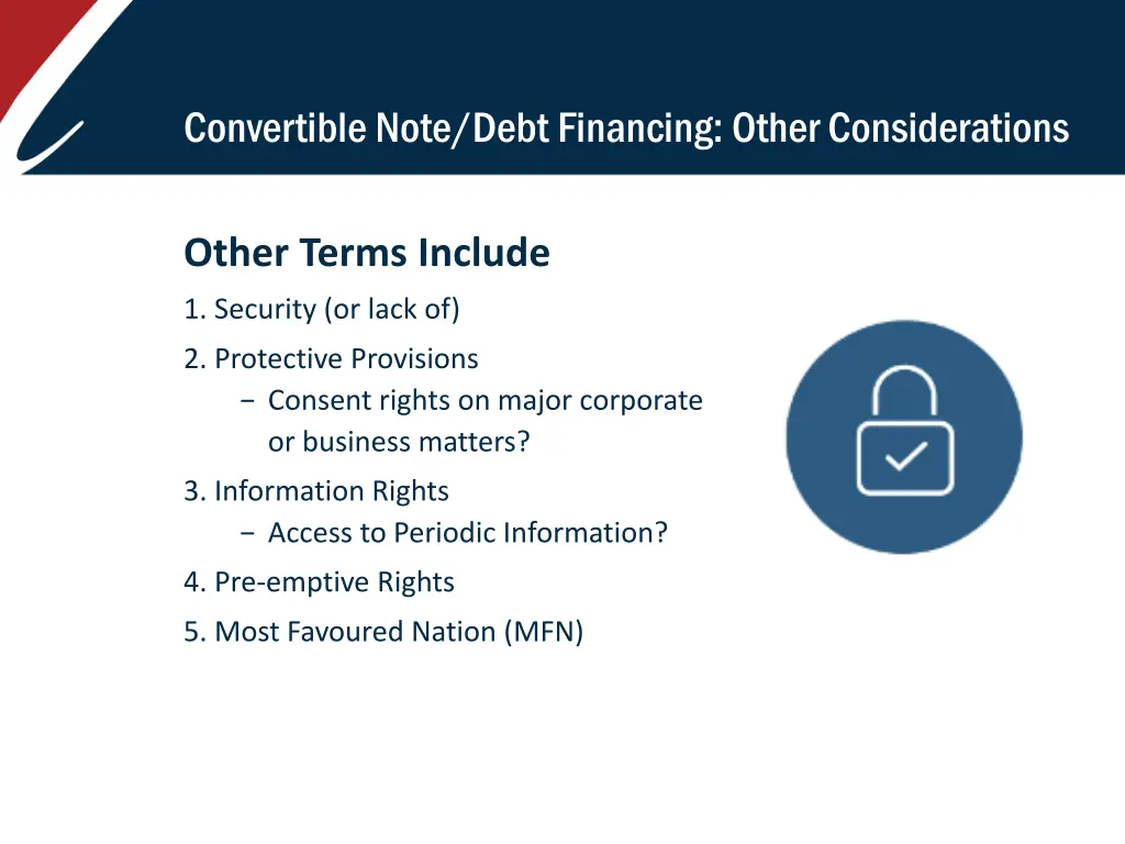 convertible note debt financing other