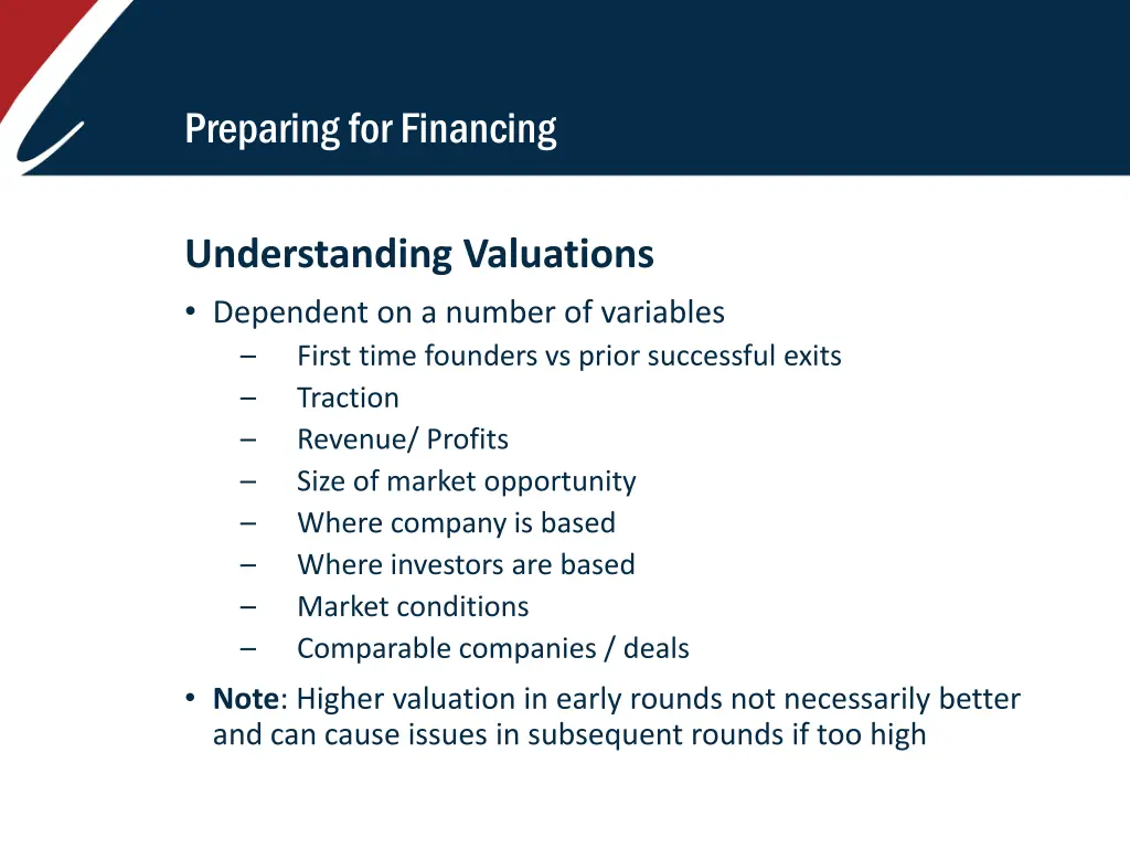 preparing for financing 1