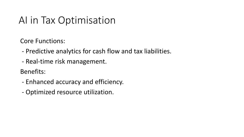 ai in tax optimisation