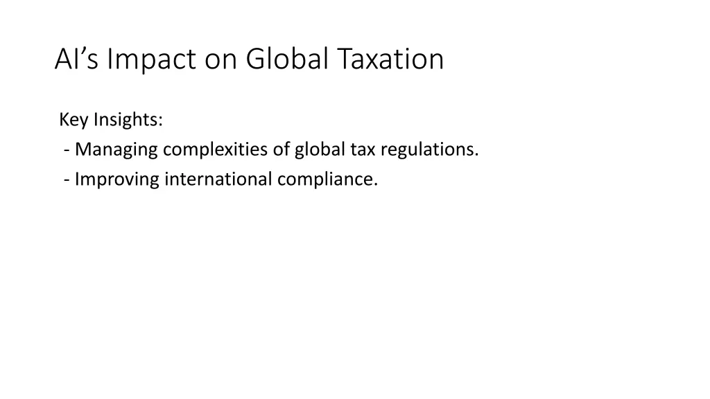 ai s impact on global taxation