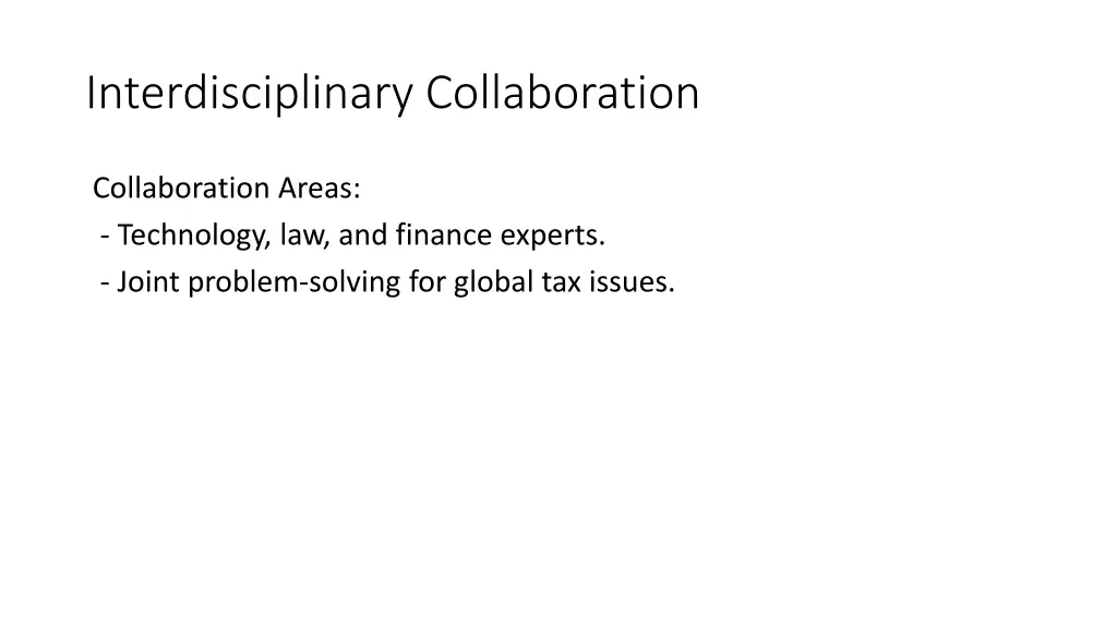 interdisciplinary collaboration