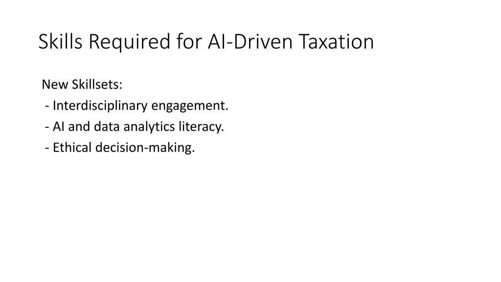 skills required for ai driven taxation