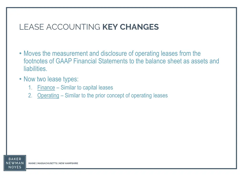 lease accounting key changes