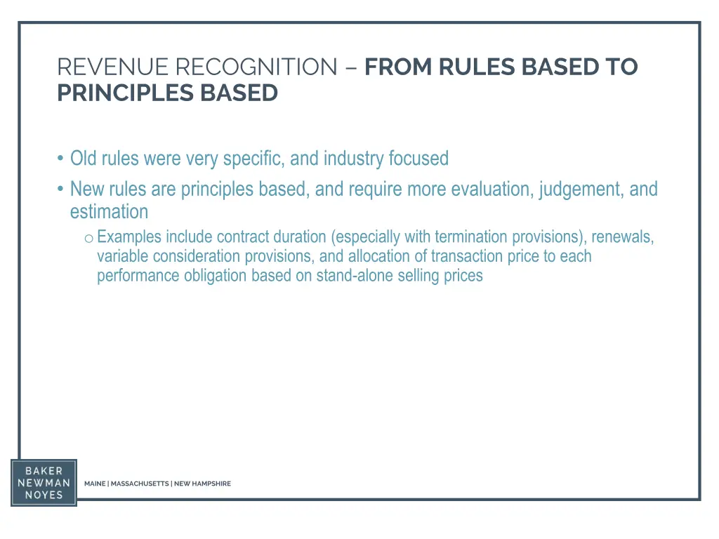 revenue recognition from rules based