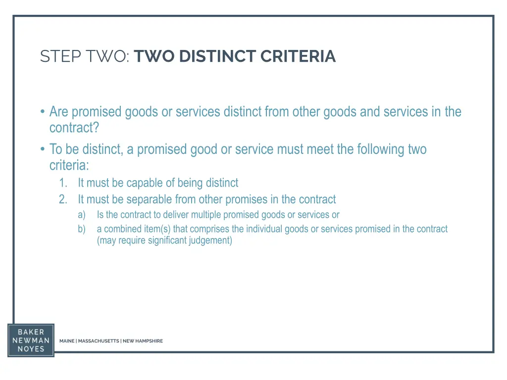 step two two distinct criteria
