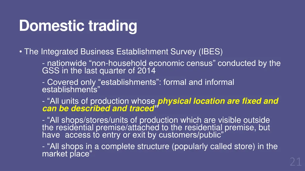 domestic trading