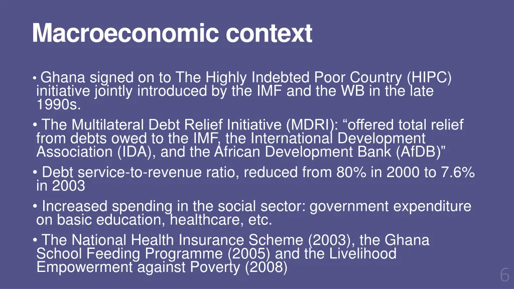 macroeconomic context 1