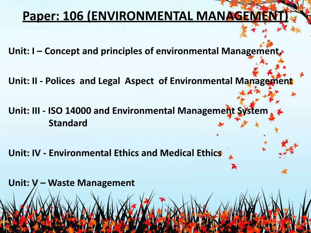 paper 106 environmental management