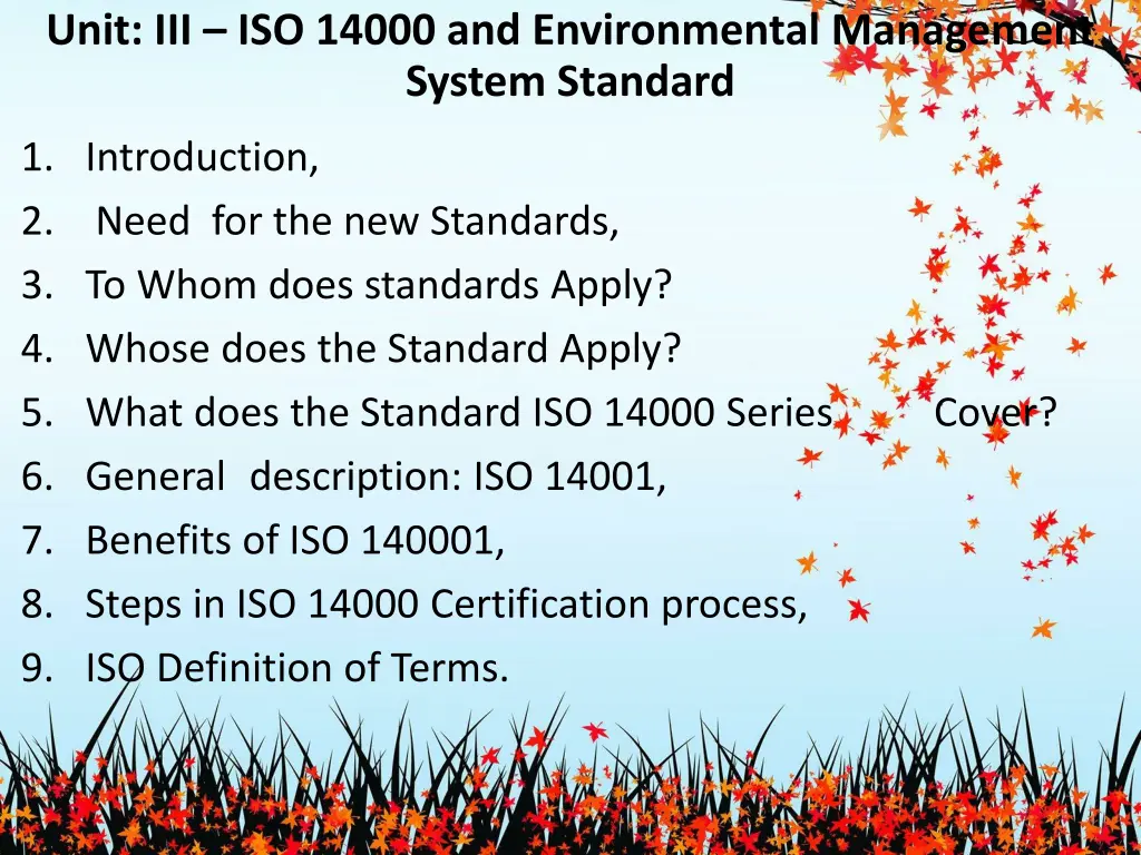 unit iii iso 14000 and environmental management