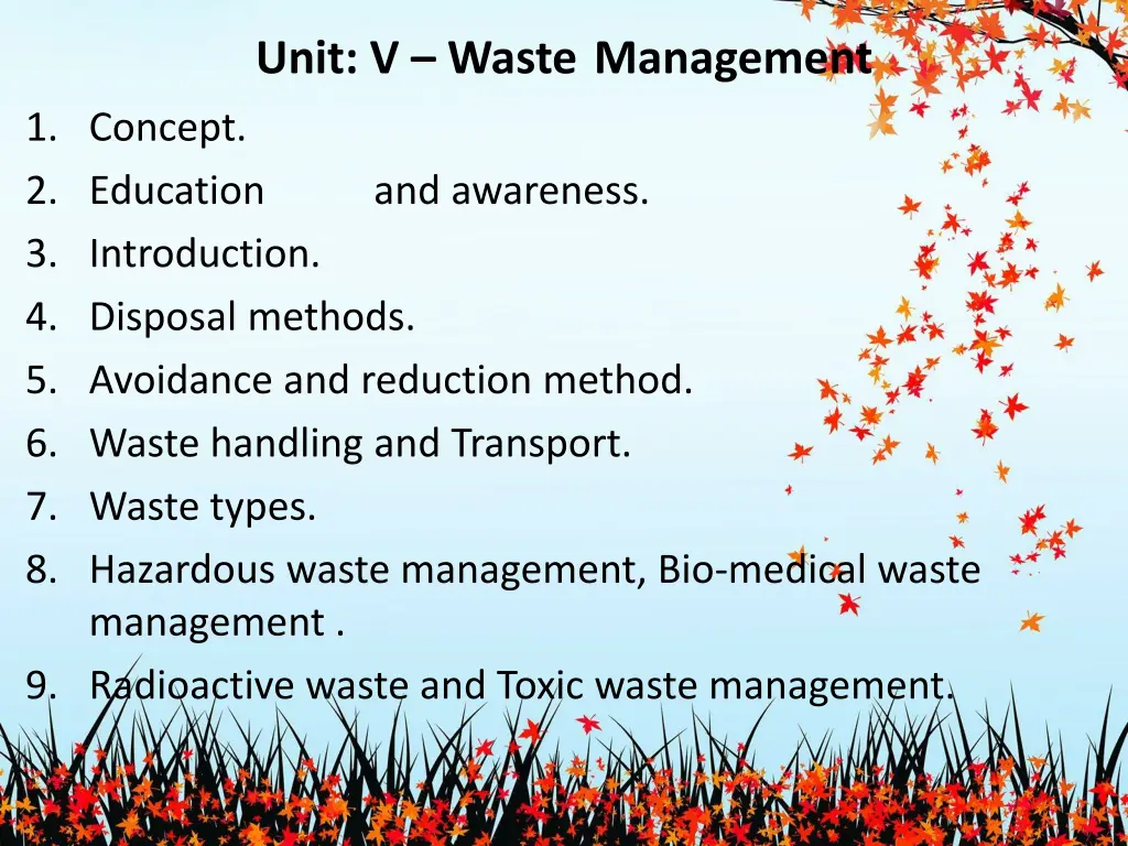 unit v waste management