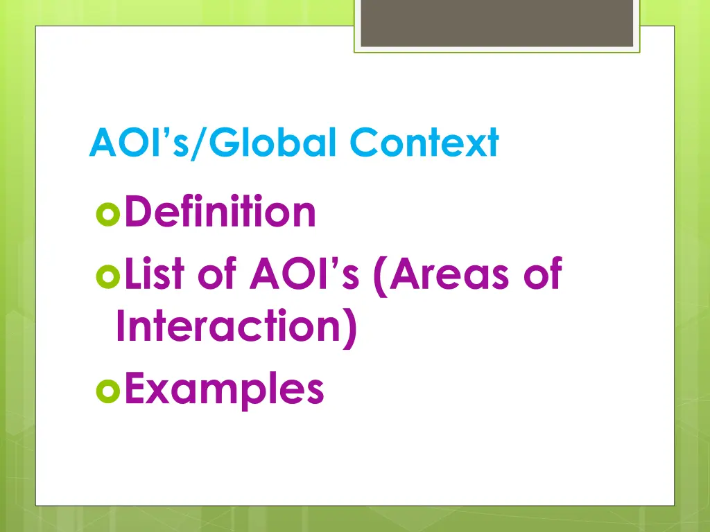 aoi s global context