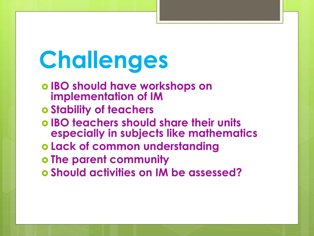 challenges