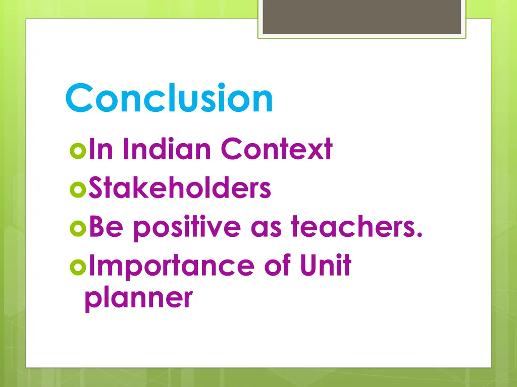 conclusion in indian context stakeholders
