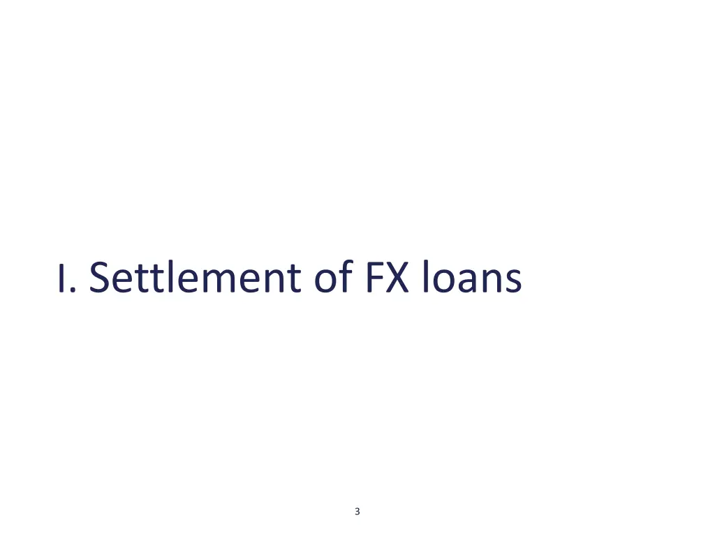 i settlement of fx loans