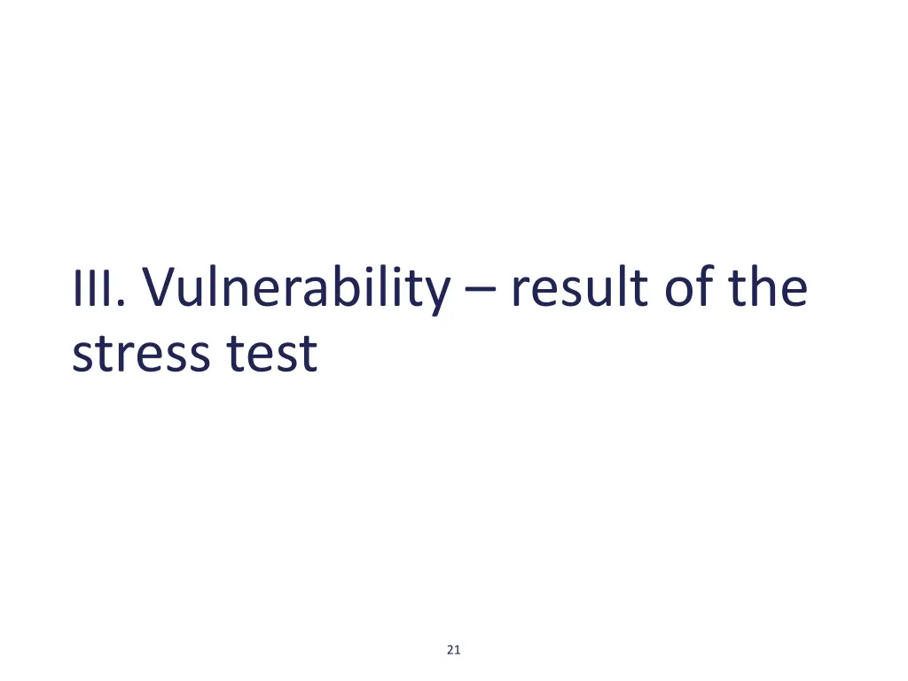 iii vulnerability result of the stress test