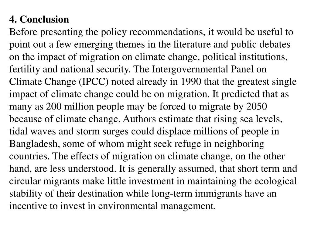 4 conclusion before presenting the policy