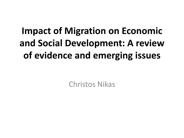 impact of migration on economic and social