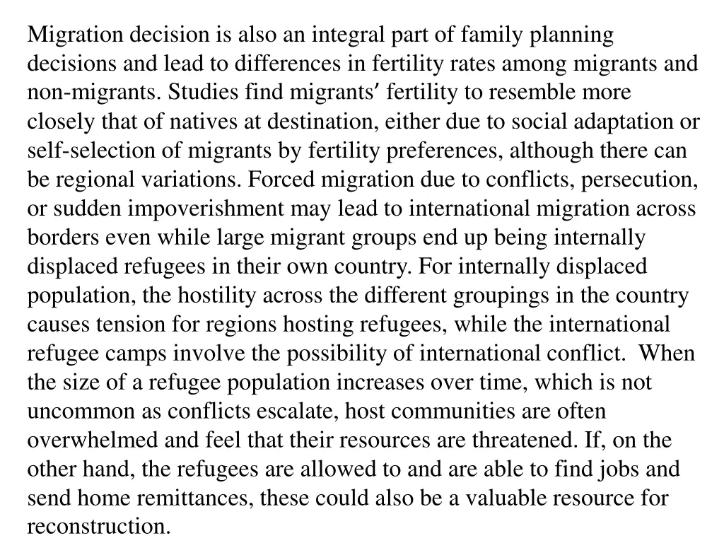 migration decision is also an integral part