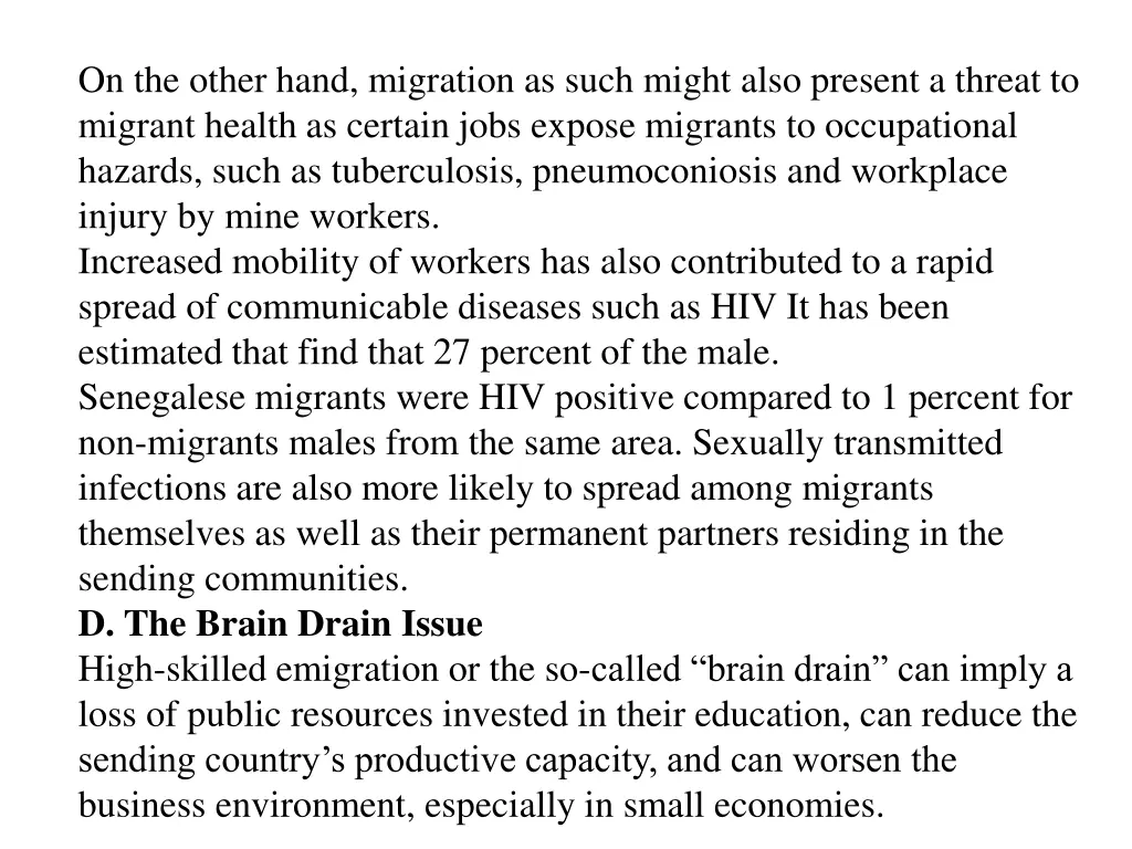 on the other hand migration as such might also