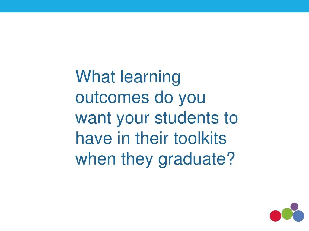 what learning outcomes do you want your students