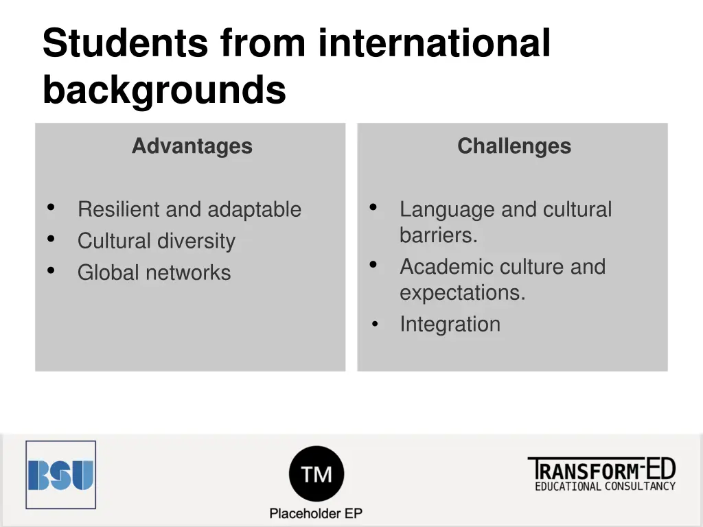 students from international backgrounds