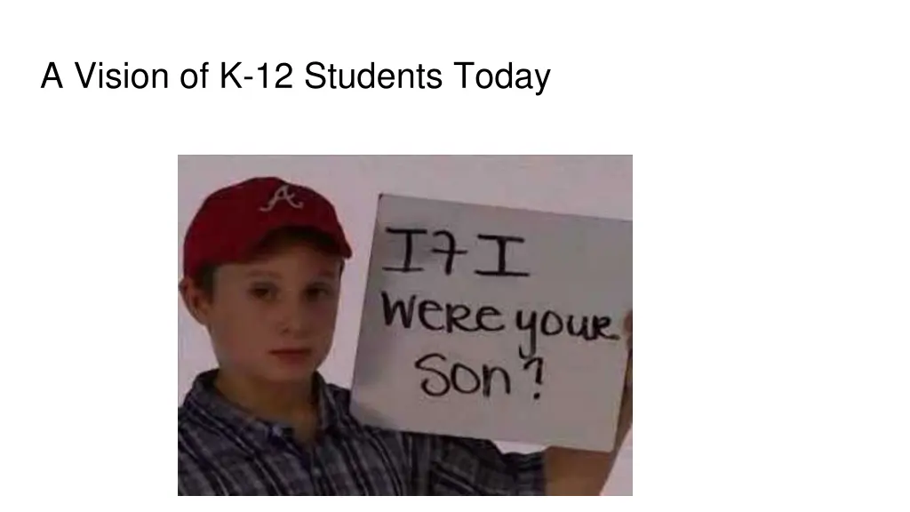 a vision of k 12 students today