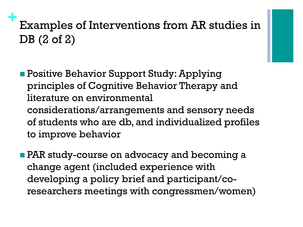 examples of interventions from ar studies 1