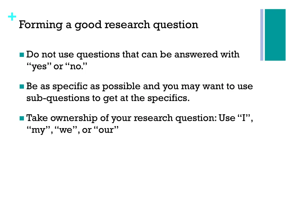 forming a good research question