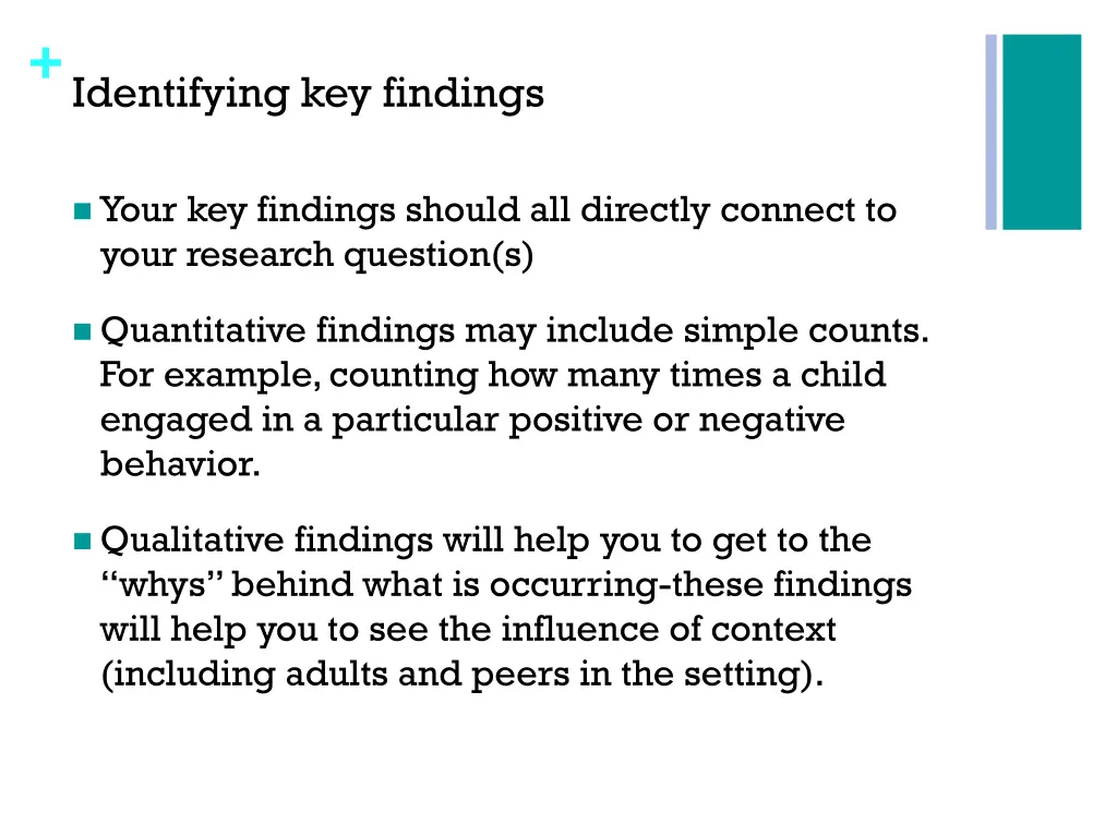 identifying key findings