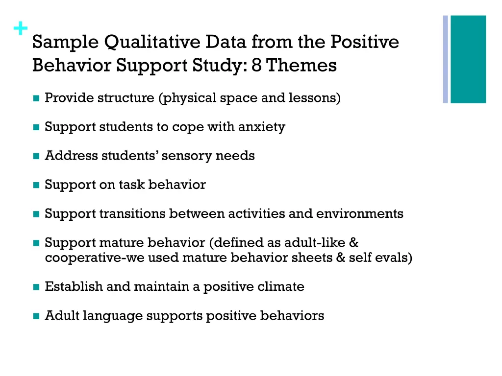 sample qualitative data from the positive