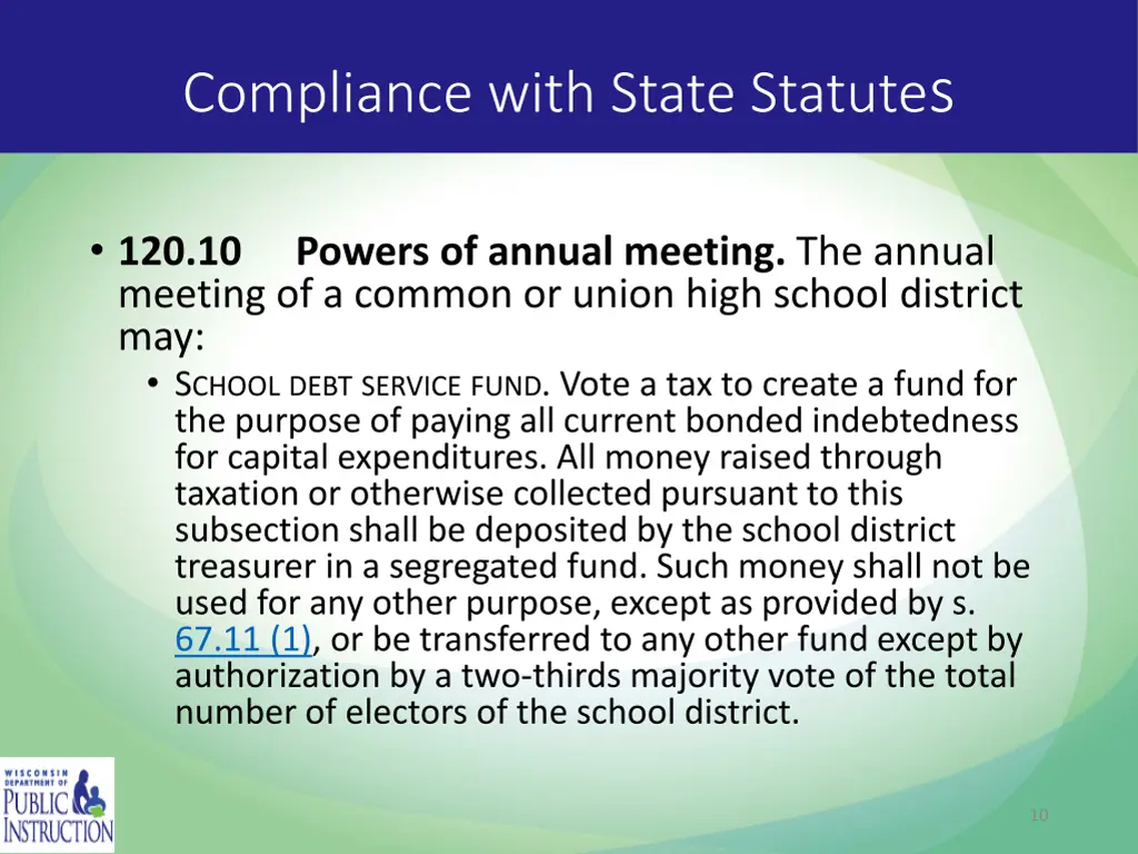 compliance with state statute s