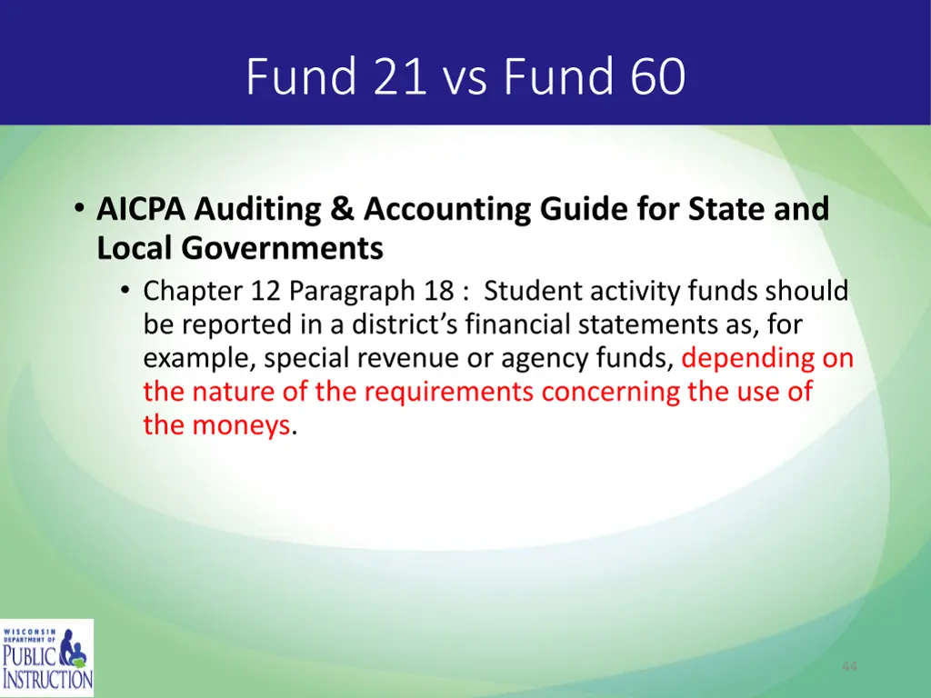fund 21 vs fund 60