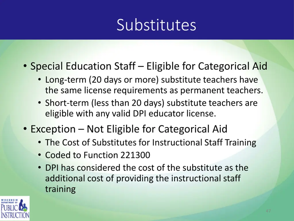 substitutes
