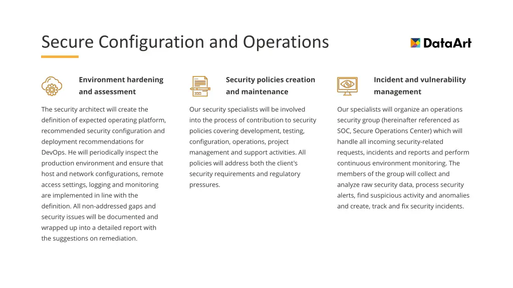 secure configuration and operations