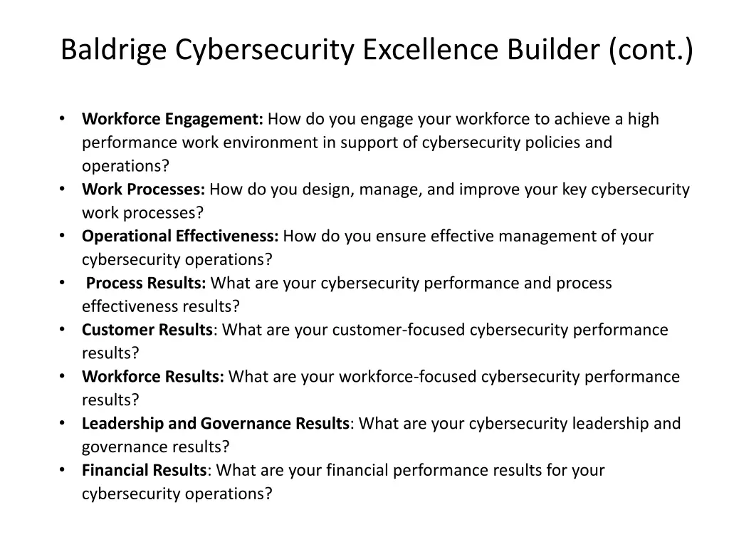 baldrige cybersecurity excellence builder cont